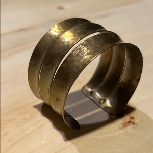 Gold Hammered Cuff Bracelet